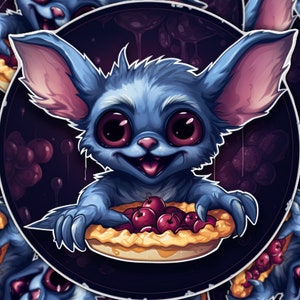 Adesivo de torta de mirtilo chupacabra, adesivo de chupacabra, torta de mirtilo, ideia de presente criptografado