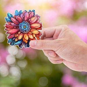 Painted Daisy Sticker | Watercolor Floral Decal for Laptop, Notebook & Crafts, Cute Nature Inspired Waterproof Vinyl Sticker