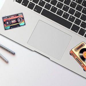 Autocollant cassette et autocollant tourne-disque vintage, idées cadeaux rétro, ramener les années 80