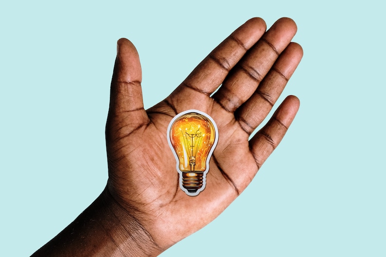 Science Light Bulb Sticker Edison Lightbulb Sticker, Science Gift (3