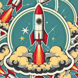 Vintage Rocket Ship - Etsy
