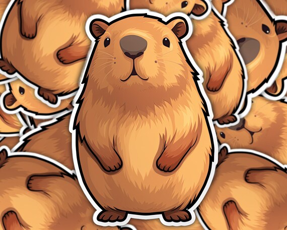 Adorable Capybara Sticker: Vinyl Decal