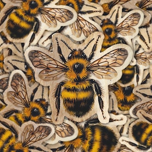 Sticker abeille Sticker bourdon d'inspiration vintage | Sticker insecte mignon pour ordinateurs portables, bouteilles d'eau et scrapbooking