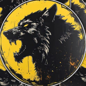 Spooky werewolf vinyl sticker: halloween monster decal