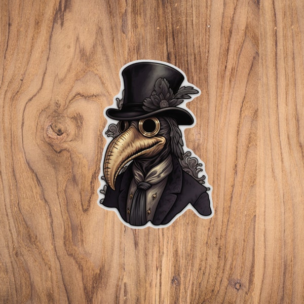 Plague Doctor Sticker, Steampunk, Occult, Pagan, Witchy, Halloween, Sticker