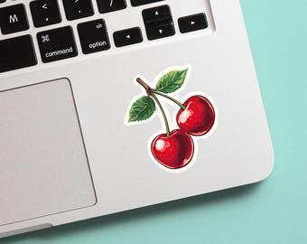 Cherry Sticker: Waterproof Vinyl Decal, Laptop & Water Bottle