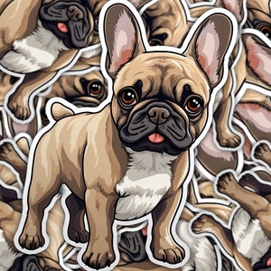 Franse Bulldog sticker: Sweet Fawn & wit ontwerp voor hondenliefhebbers