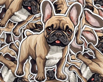 Französische Bulldogge Aufkleber: Süßes Rehkitz & Weiß Design für Hundeliebhaber