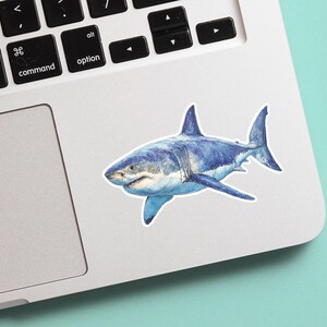 Sticker imperméable requin pour ordinateur portable, bouteille d'eau et ordinateur portable | Cadeau autocollant vinyle animal océan
