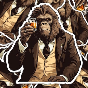 Pegatina de Pie Grande, pegatinas de Sasquatch, divertidas para tomar una copa con Pie Grande, calcomanía de aventura al aire libre, regalo de criatura de escondite