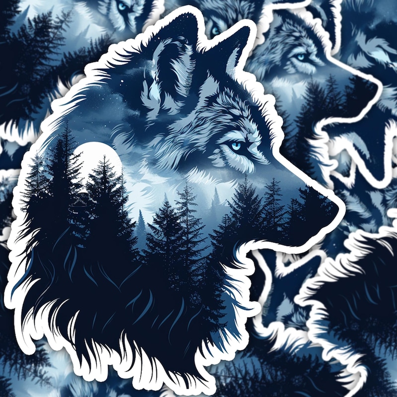 Wolf Icon Sticker Aesthetic Wolf Stickers - Etsy