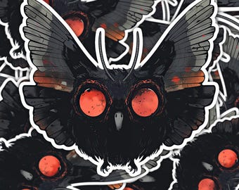 Mottenmann Vinyl Aufkleber: Cryptid Creature Art Aufkleber