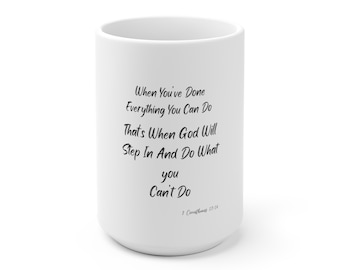 Taza de cerámica Dios hace lo que no puedes