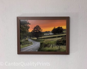 A4 Lustre Print Road To The Sunset (Non encadré) Décor à la maison