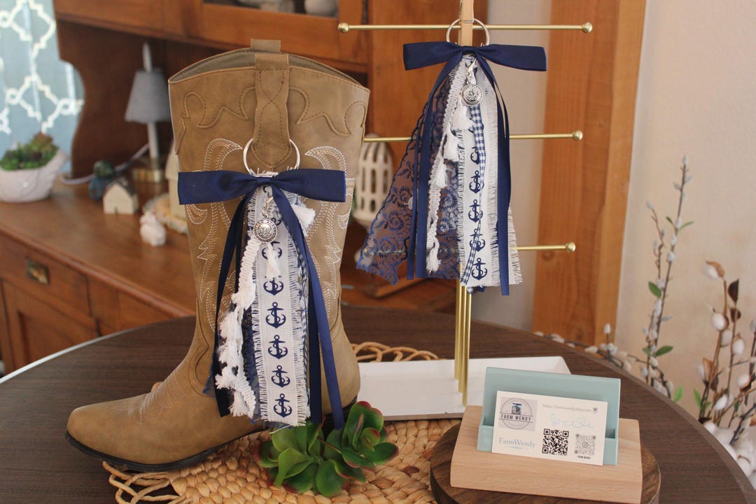 Boot Bows Display Boot Bows | Handmade | Cowgirl Boot Accessory | Military Service | Navy ...
