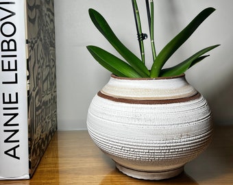 Handmade orchid ceramic vase