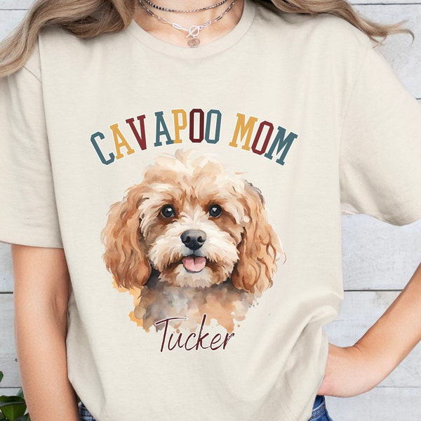 Cavapoo personalized mom tee shirt for cavapoo lovers,  cavapoo gifts, cavapoo Mothers Day Gift,  Cavapoo Dog Gift,  Cavapoo Owner gift