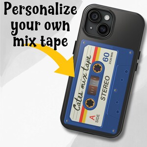 Retro Phone Case 70's Mixed Tape Design Custom iPhone & Samsung Cover Personalized Gift for Him or Her