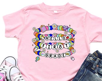 1st Grade Shirt Back To School Shirt, Custom Hello First Grade Shirt, Girls 1st Day Of School Shirt, 1st Grade Teacher, Funny School Shirt