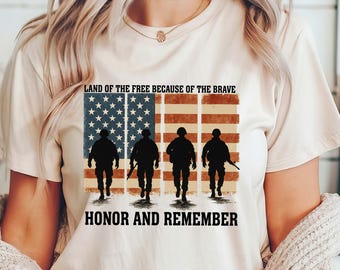 4th of July Shirt, Memorial Day Shirt, Remember and Honor Tee, Patriotic USA Flag Shirt, Veterans Tribute Tee, Military Appreciation Gift