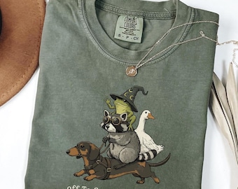 Camiseta Comfort Colors© para causar revuelo, camiseta divertida con estampado de animales apilados.