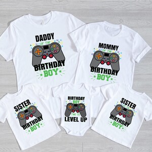 Gamer Family Birthday T-Shirt, Level Up Birthday Boy Shirt, Funny Birthday Boy Shirt, Family Matching Birthday Tee, Birthday Party Shirt