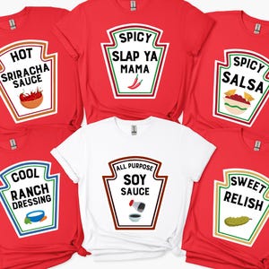 Group Condiments Shirt, Matching Condiments Halloween Costume, Adult Costume Party Shirt, Funny Party Costume, Group Costume,