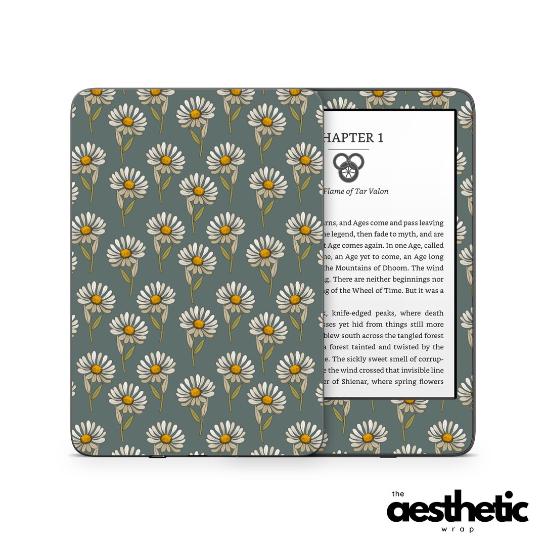 Daisy Dark Sage Amazon KINDLE Decals Skin Vinyl WRAP Paperwhite, Oasis