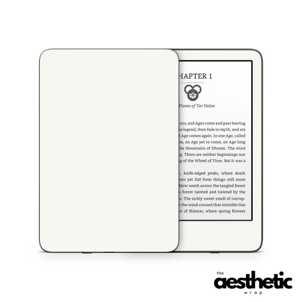 Off White Cream Solid Amazon KINDLE Decals Skin Vinyl WRAP - Paperwhite, Oasis eReader Decal v144