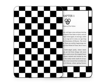 Checkered Pattern Black and White - Amazon KINDLE Decals Skin Vinyl WRAP - Paperwhite, Oasis eReader Decal V410