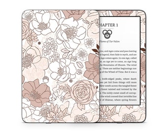 Boho Neutral Flower Amazon KINDLE Decals Skin Vinyl WRAP - Paperwhite, Oasis eReader Decal v372