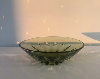 Vintage Hazel Atlas Green Glass Bowl - Trinket Dish