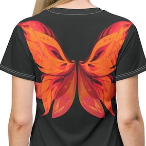 Faery Fantasy Colorful Fairy Wing T-Shirt Comfortable Leisure Dress, Fairycore Theme Nightgown Style, Womens and Juniors Leisure Clothing