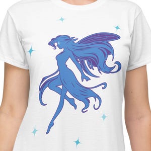 Faery Fantasy Colorful Fairy Wing T-Shirt Comfortable Leisure Dress, Fairycore Theme Nightgown Style, Womens and Juniors Leisure Clothing