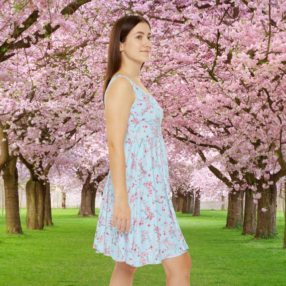 cherry blossom skater dress FOR U DESIGNS Cherry Blossom Tank Top Dress Midi Playwear Novelty Pink  Elastic Waist Jumpskirt Trendy Going Out Twirly Skater Dress for Girls,  Sleeveless Swing Dress Size 11-12