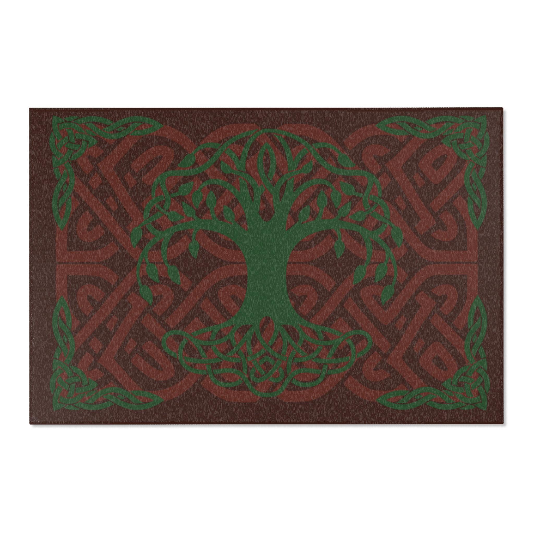 Celtic Knotwork Tree of Life Home Collection Rectangle Area Rug Emerald ...