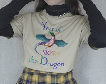 Year of the Dragon 2024 Colorful Unisex Jersey Short Sleeve Tee, Great Gift for Those Born In A Dragon Year