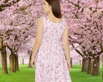 simple fit and flare wedding dress YUKI DRESS S / FLORAL GAUZE main image 0