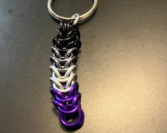 Asexual or Demisexual Pride Keychain