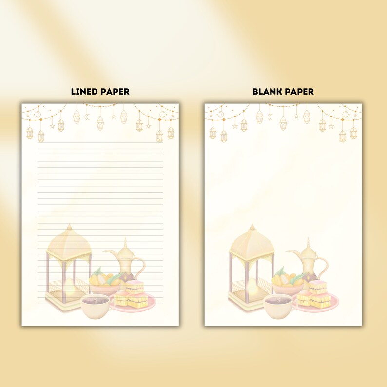 Ramadan Printable Stationery | Iftar Theme Lined Writing Paper ...