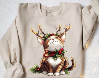 Christmas Cat Shirt, Meowy Christmas Cat Shirt, Funny Christmas Cat Shirt, Cat Christmas Sweatshirt, Cats Sweatshirt