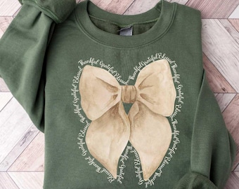 Retro Thanksgiving Sweatshirt, Retro Fall Pumpkin Bow Sweatshirt, Fall Coquette Bow Shirt, Turkey Sweater, Pumpkin Spice Shirt