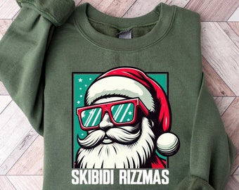 Skibidi Rizzmass Sweatshirt, Merry Rizzmas Shirt, Sigma Christmas Sweater, Rizzler Santa Claus Sweat Shirt, Rizzler Sweater, Funny Santa