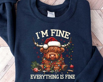 Christmas Cow Sweatshirt, Cow Lover Gift, Funny Christmas Shirt, Holiday Sweater, Farm Christmas Shirt, Womens Cow Shirt, Christmas Crewneck