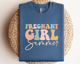 Pregnant Girl Summer Shirt, Mom to Be Shirt, Baby Announcement, Pregnancy Reveal, Baby Shower Gift, Funny Gift for New Mom, Summer Shirt