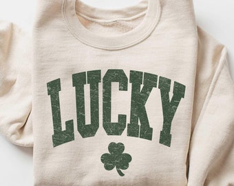 St Patricks Day Lucky Sweatshirt, Clover Sweatshirt, Irish Shirt, St. Patrick's Day Shirt, Women St. Patricks Day Shirt, Shamrock Shirt