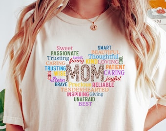 Mama Heart Word Art Shirt, Mother's Day Gift, Mom T-Shirt, Heart Graphic Tee, Mother's Day Sweatshirt, Mama Sweater, Gift for Mom
