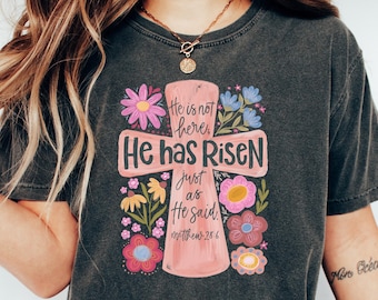 He is not here, he has risen shirt, easter shirt, Christian Shirt, Jesus Easter Shirt, jesus christ easter, bunny shirt, Faith shirt