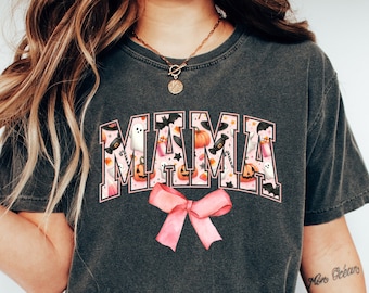 Spooky Mama Shirt, Retro Halloween Shirt For Mother, Halloween Mom Shirt Gift, Halloween Mama Tshirt, Spooky Season, Gift For Her, Woman Tee