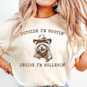 On The Outside I Am Hootin But Inside I Am Hollerin Outside Hootin Shirt Funny Capybara Shirt